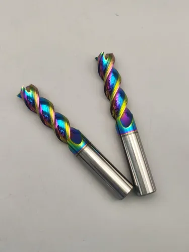 Rainbow-Coated U-Flute End Mill for Aluminium